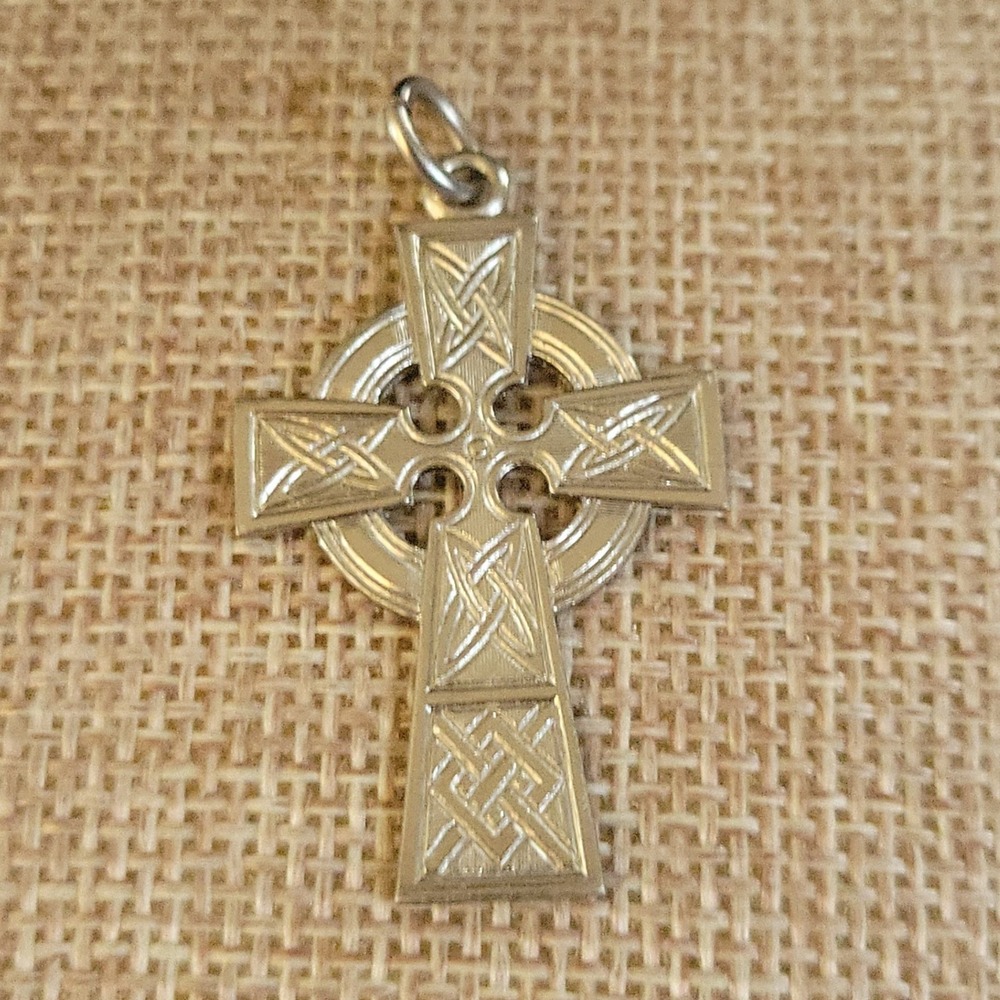 Vintage Presbyterian Celtic Cross Pendant Silver Tone 1.5 Inch Size